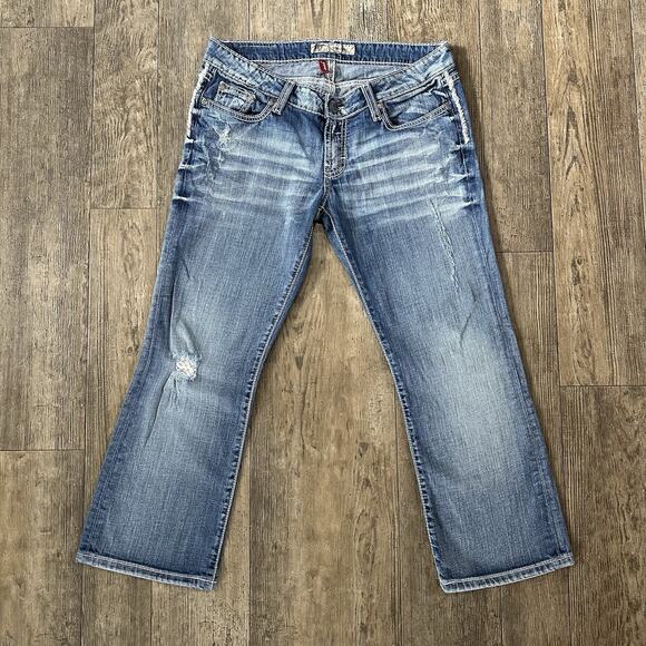 Buckle Denim - BKE Buckle STELLA Women Size 29 Blue Low Rise Crop Capri Jeans Denim Pants 31x25